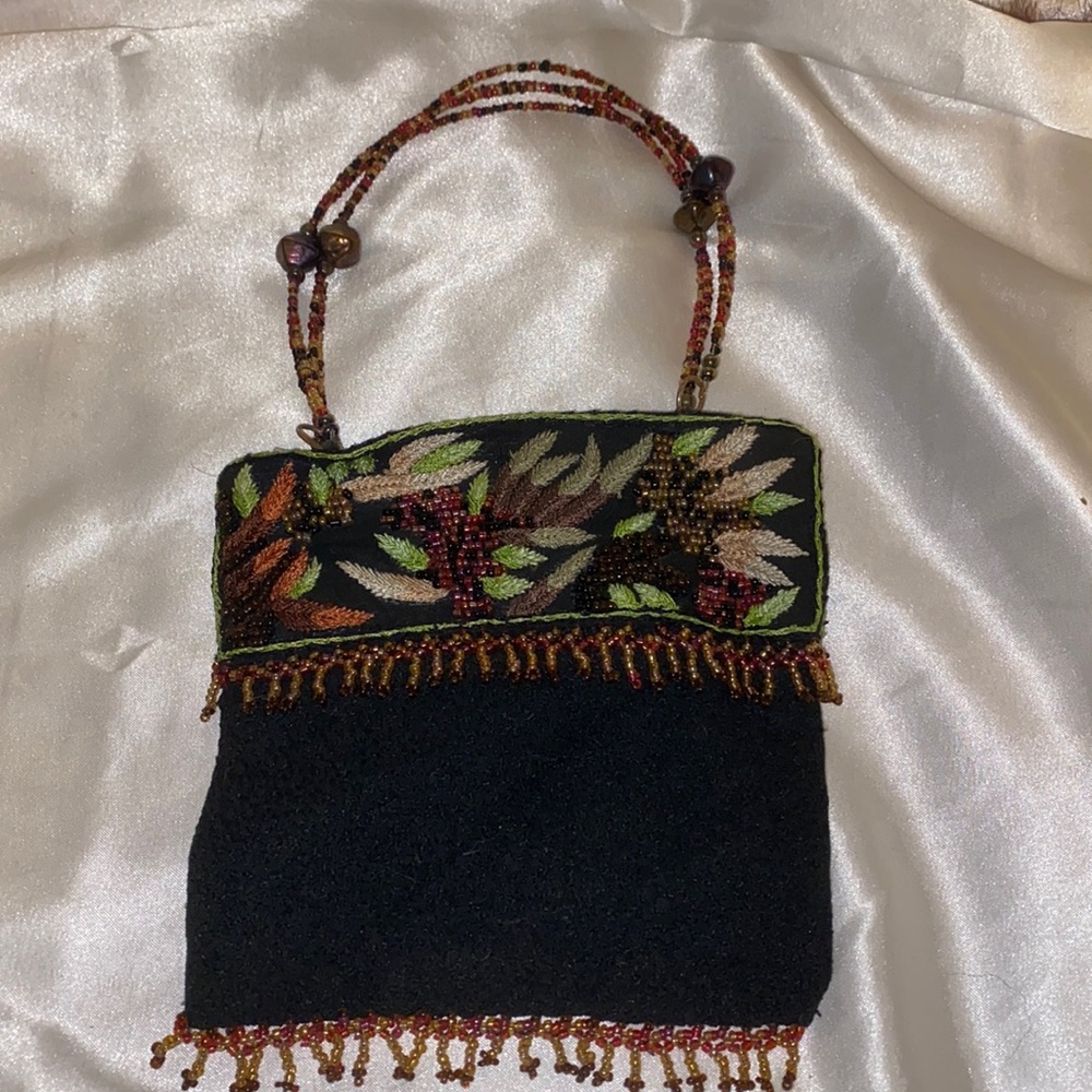 Vintage Christian Livingston beaded bag with extra beads